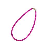 Bright Pink Beaded Necklace