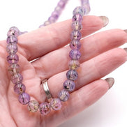 Purple Marbled Bead Necklace