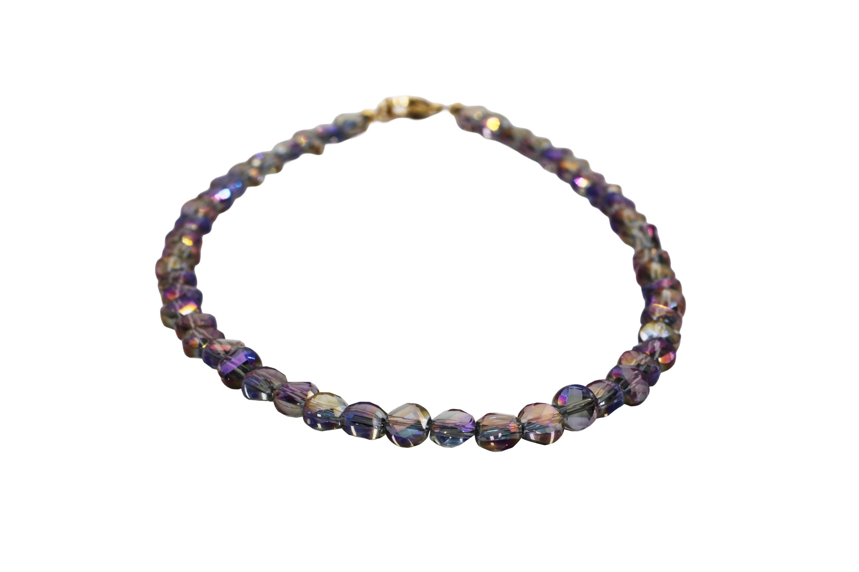 Purple Faceted Bead Necklace