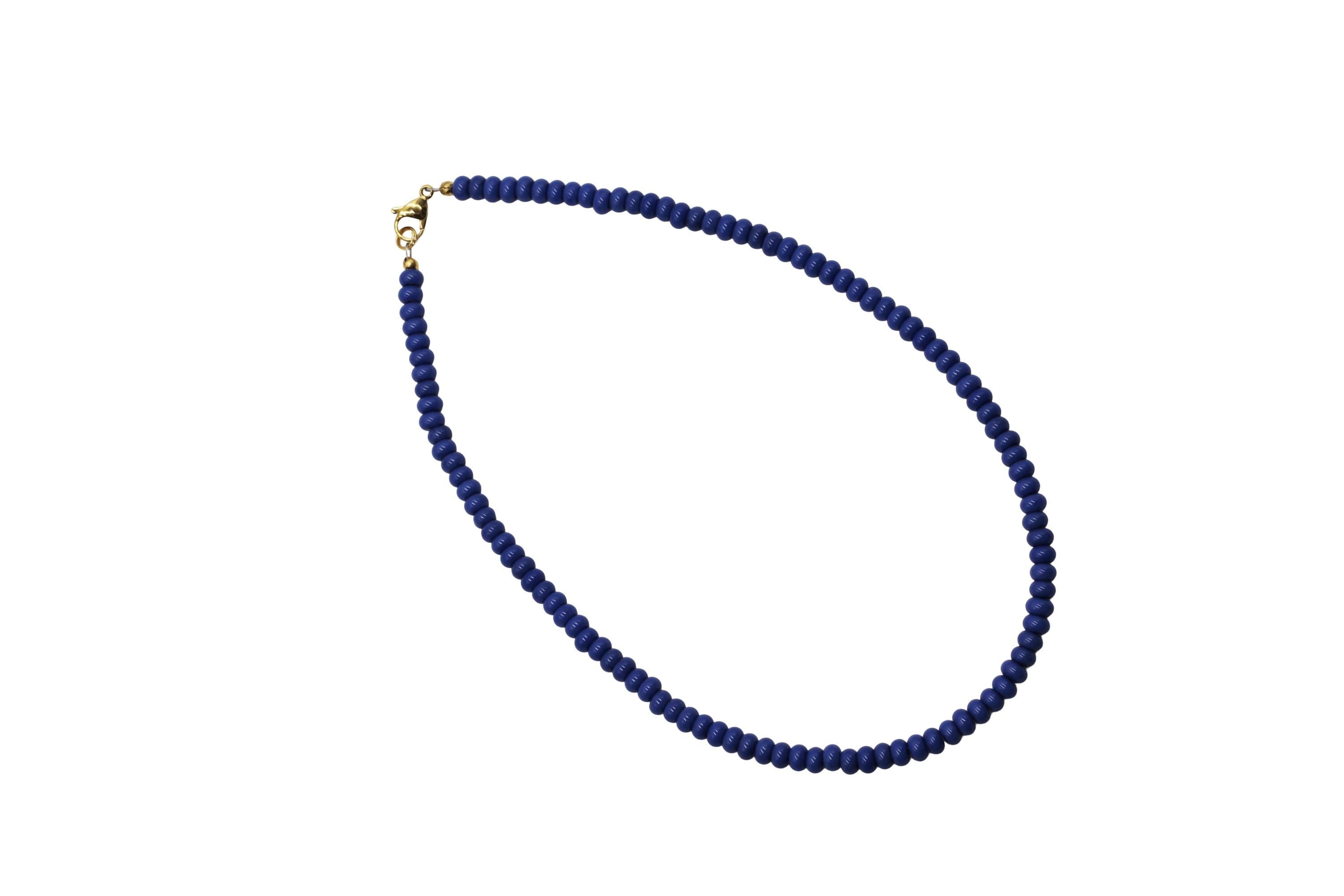 Blue Rondelle Bead Necklace