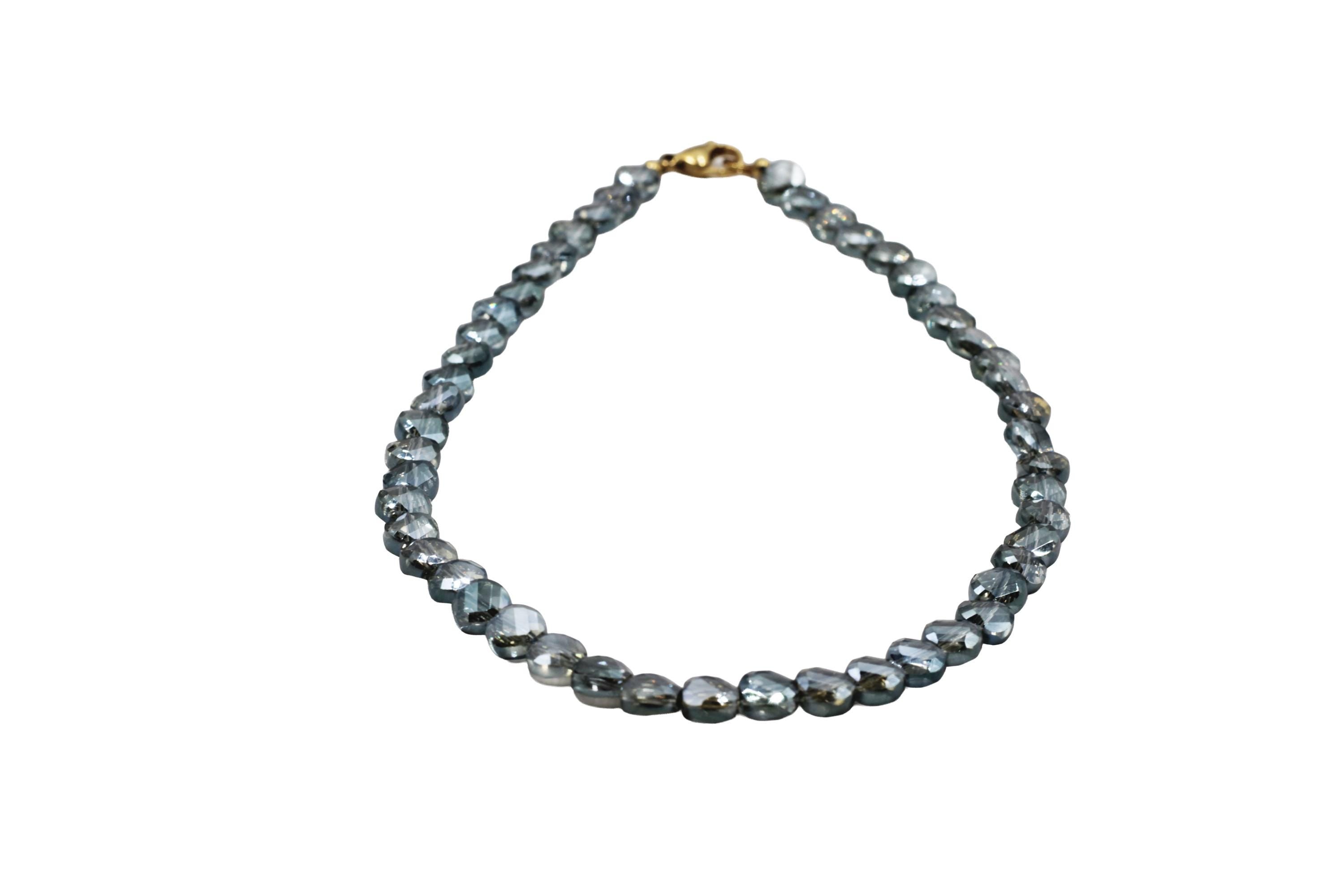 Olive Green Faceted Bead Necklace