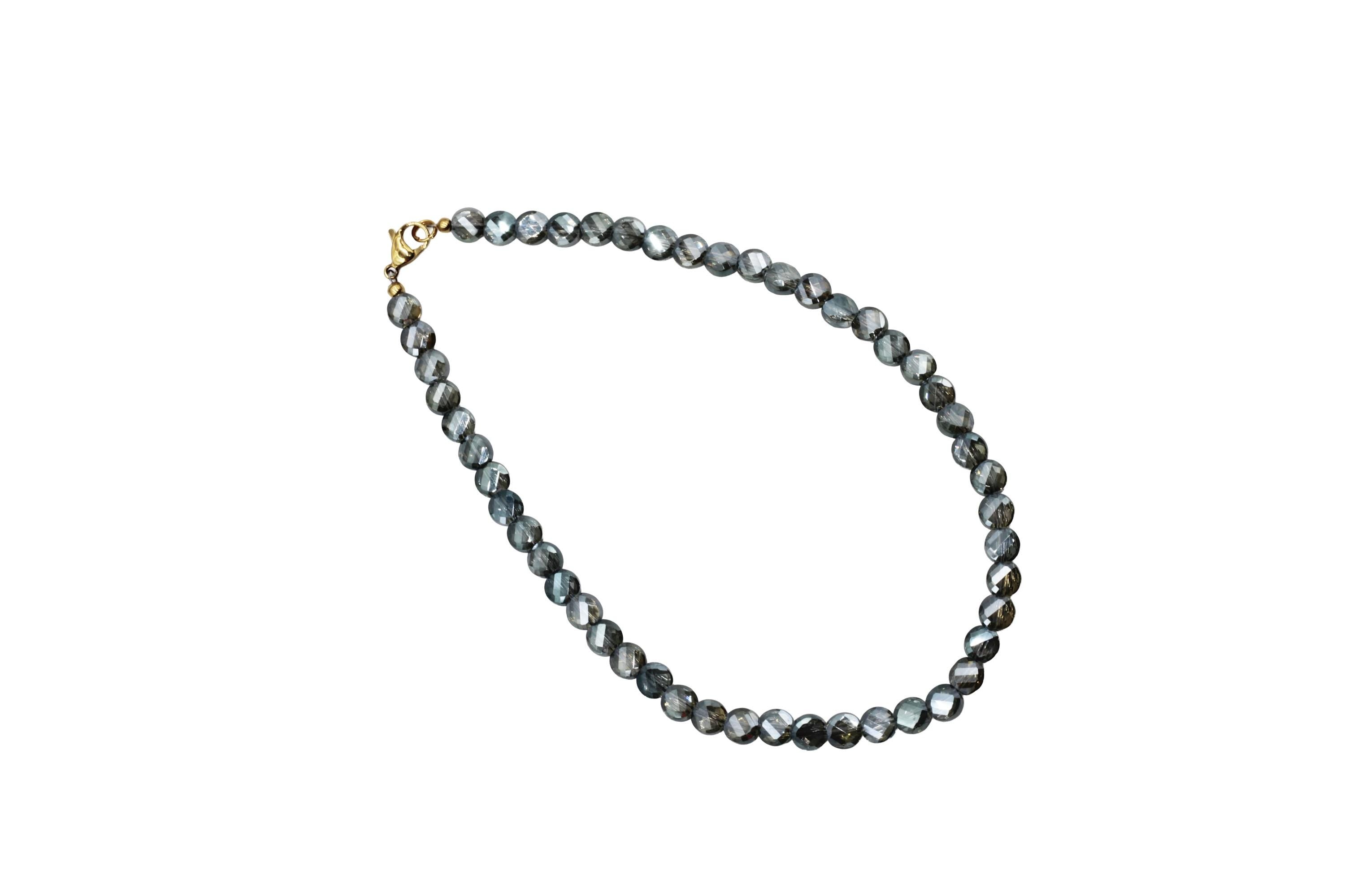Olive Green Faceted Bead Necklace