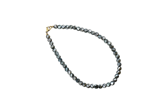 Olive Green Faceted Bead Necklace