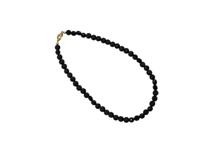 Black Faceted Bead Necklace