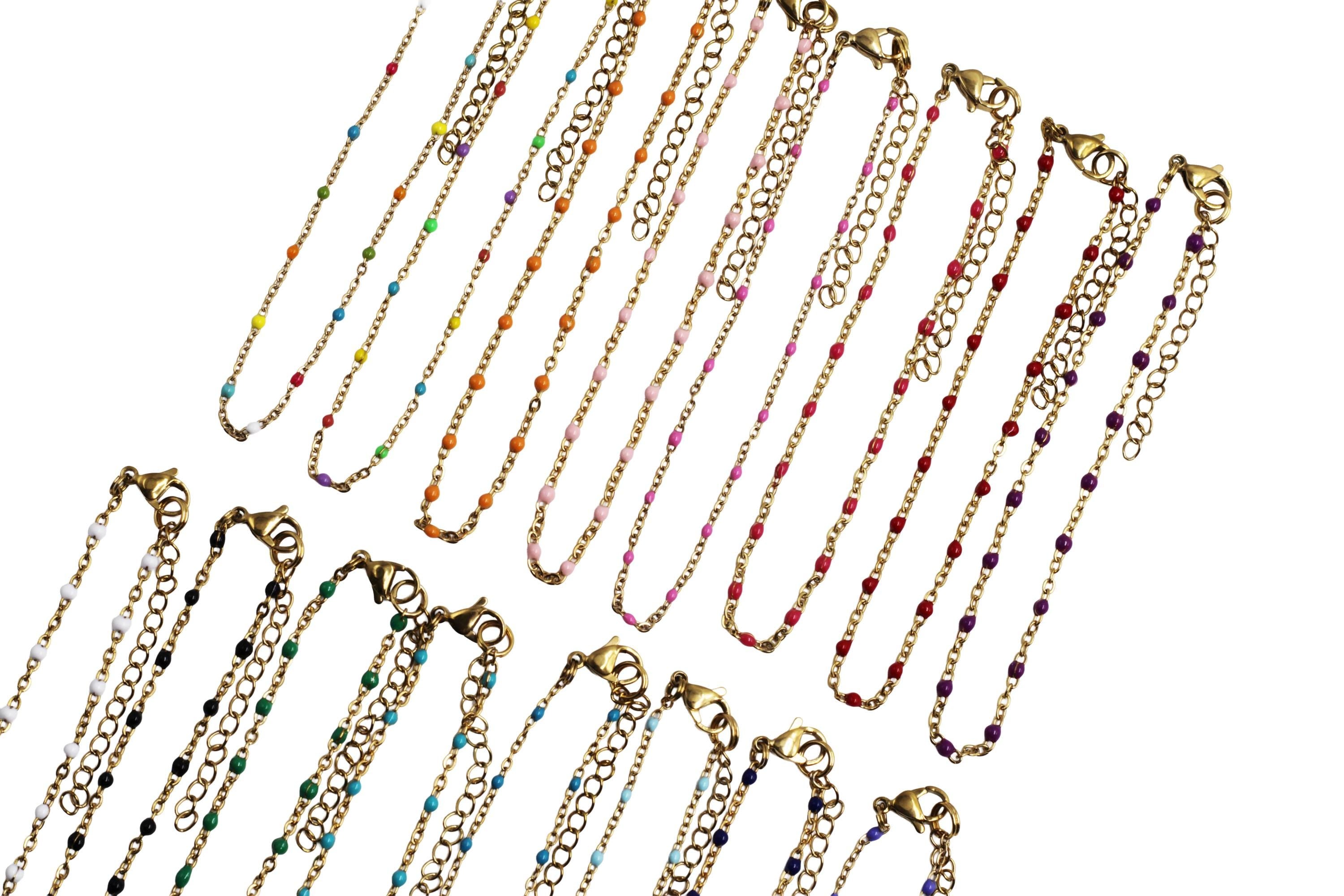 Gold Enamel Anklet