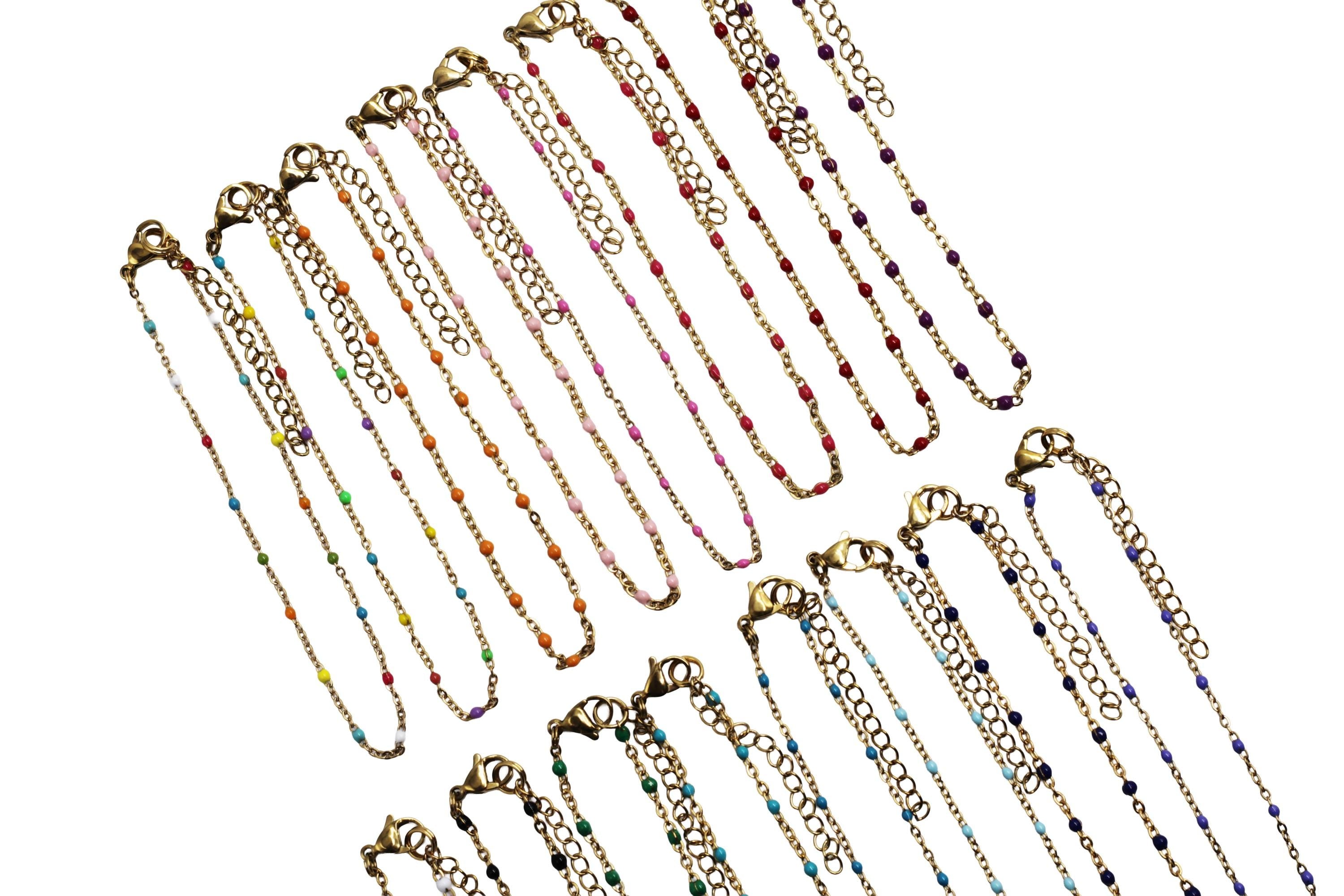Gold Enamel Anklet