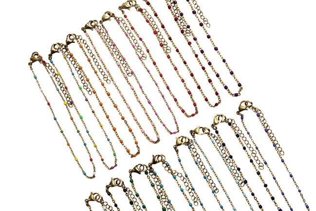 Gold Enamel Anklet