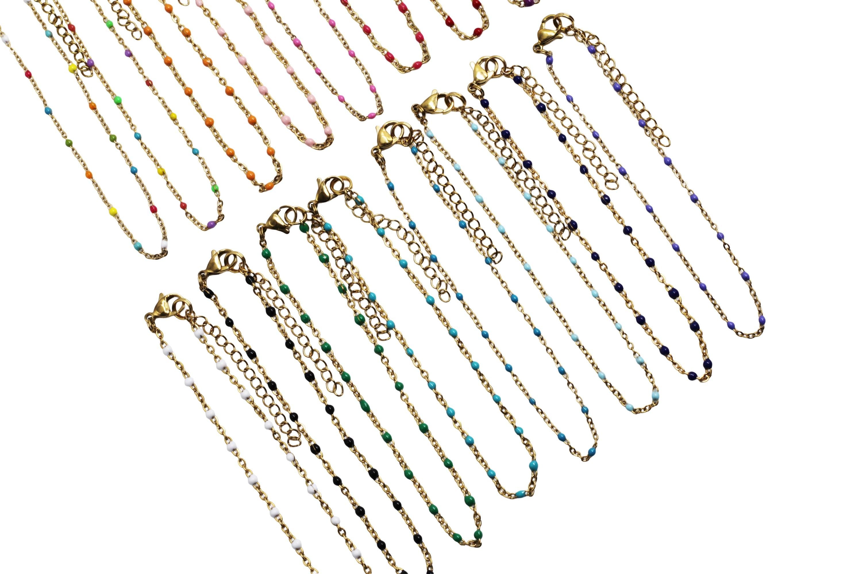 Gold Enamel Anklet
