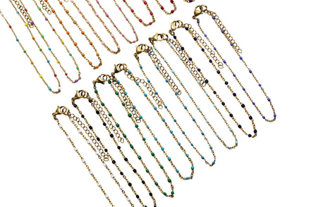 Gold Enamel Anklet