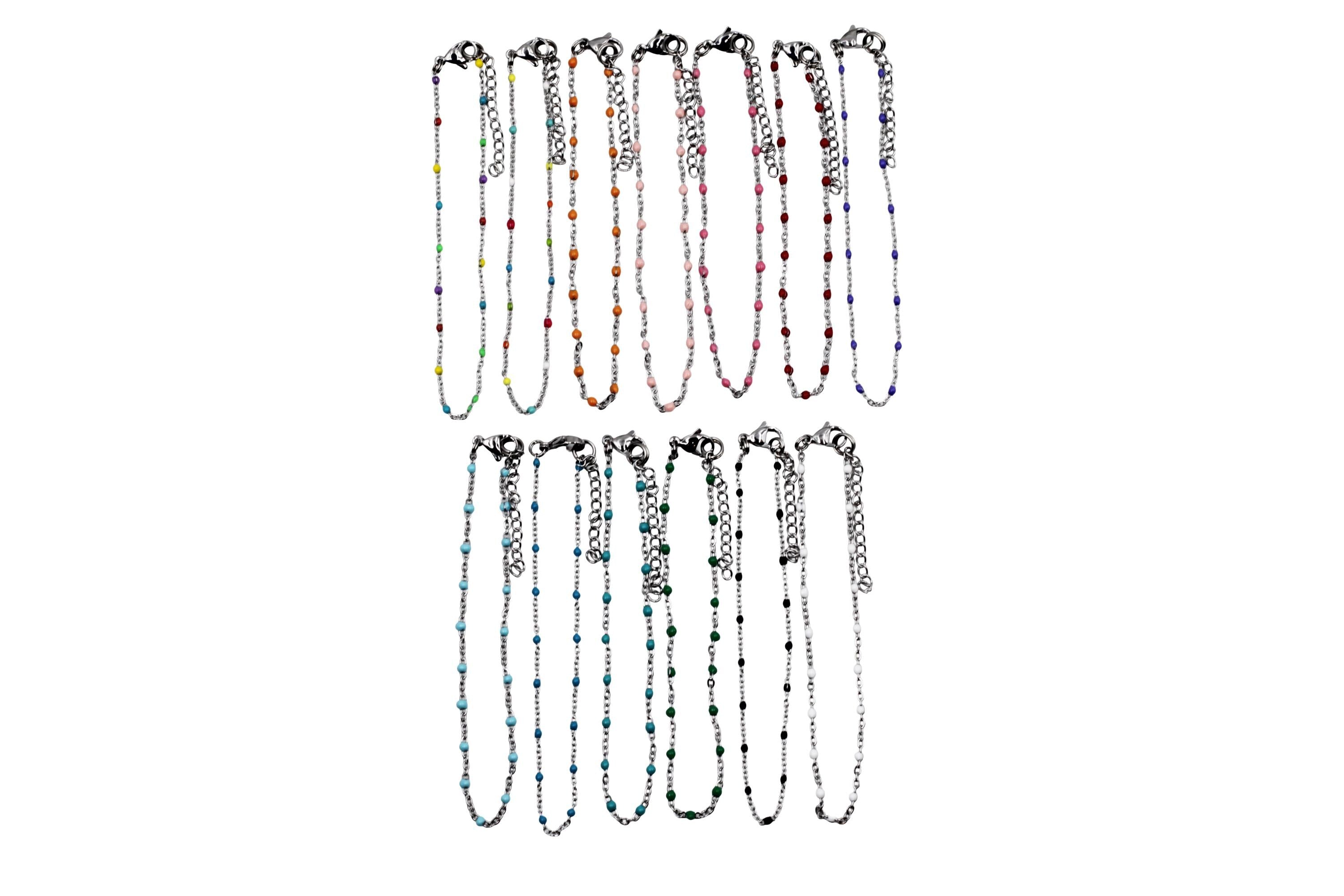 Silver Enamel Anklet