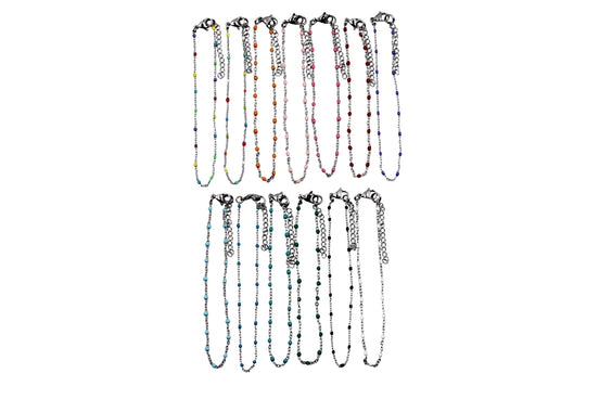 Silver Enamel Anklet