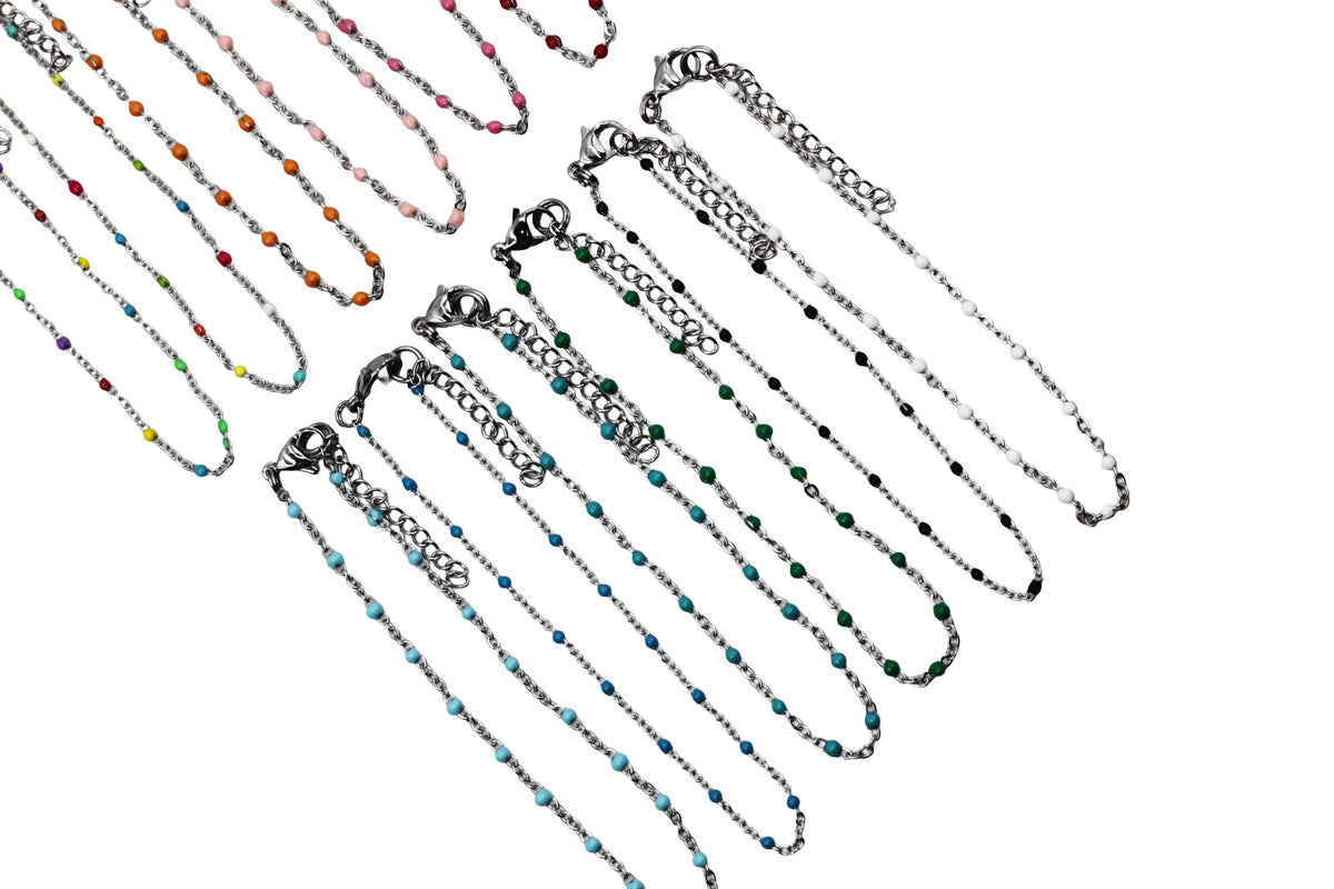 Silver Enamel Bracelet