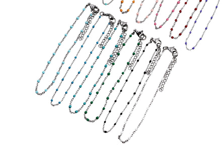 Silver Enamel Bracelet