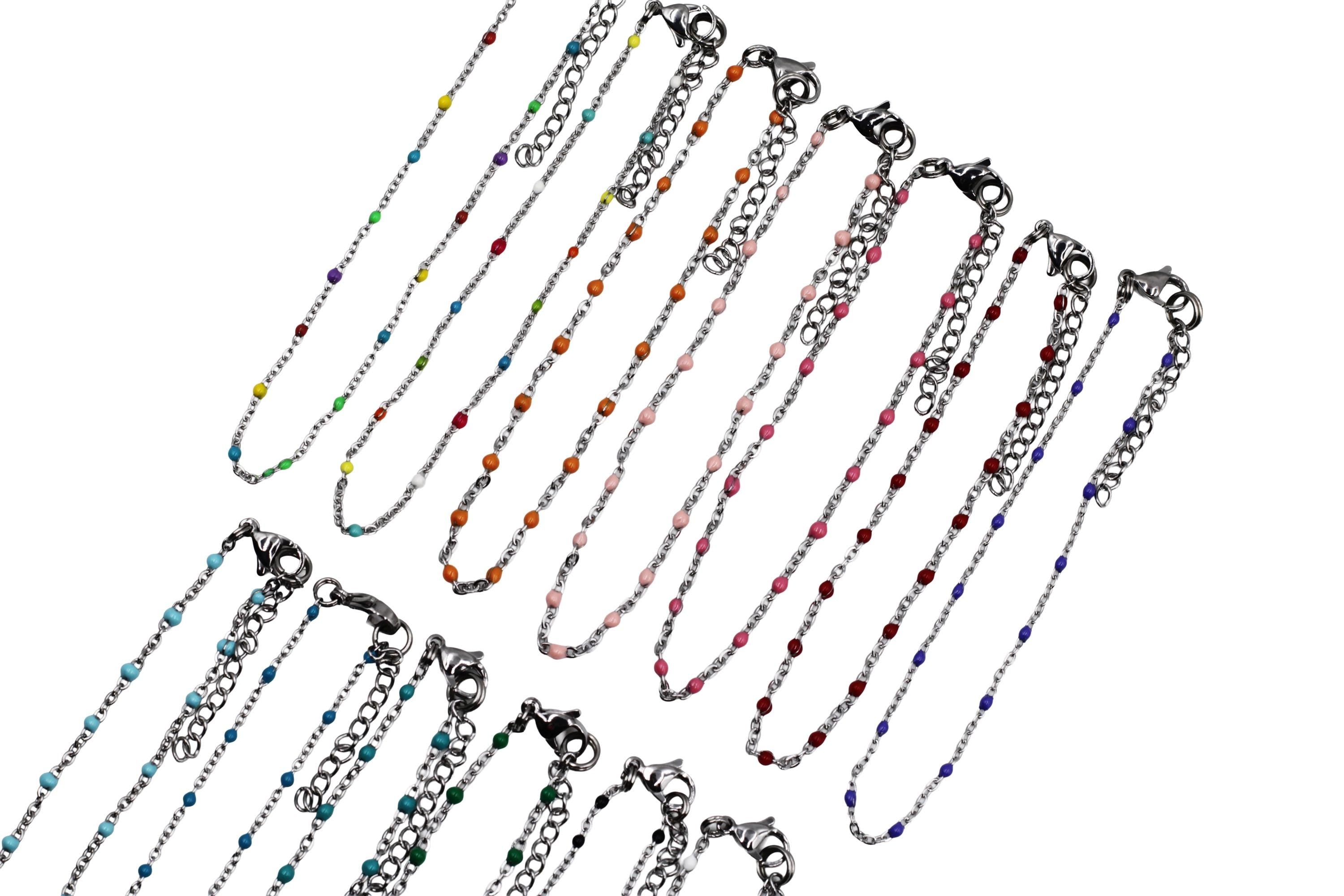 Silver Enamel Anklet