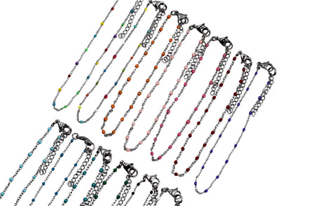 Silver Enamel Anklet