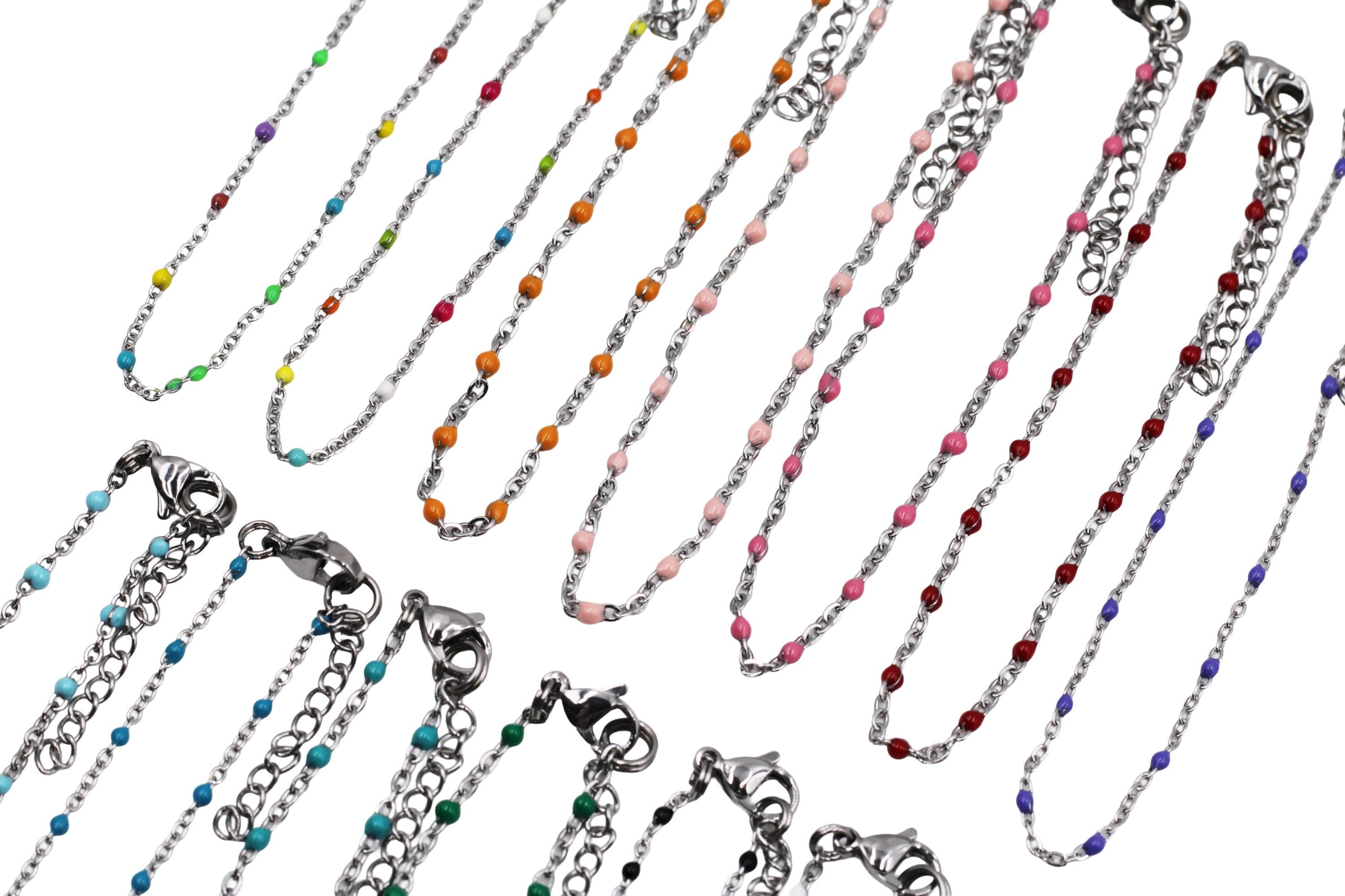 Silver Enamel Anklet