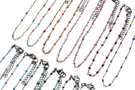 Silver Enamel Anklet