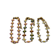 Gold Enamel Flower Bracelet