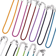 Silver Box Chain Enamel Anklet