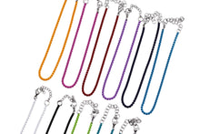Load image into Gallery viewer, Silver Box Chain Enamel Anklet
