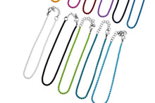 Load image into Gallery viewer, Silver Box Chain Enamel Anklet
