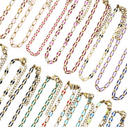 Gold Enamel Oversized Curb Chain Anklet