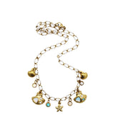 Mermaid Sea Shell Multi Charm Necklace