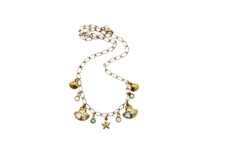 Mermaid Sea Shell Multi Charm Necklace