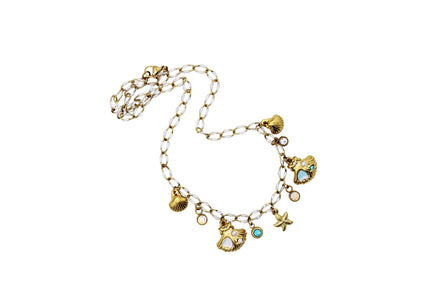 Mermaid Sea Shell Multi Charm Necklace