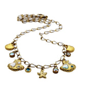 Mermaid Sea Shell Multi Charm Necklace