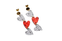 Load image into Gallery viewer, Volleyball Triple Heart Earrings
