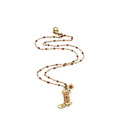 Red Cowgirl Boot Necklace