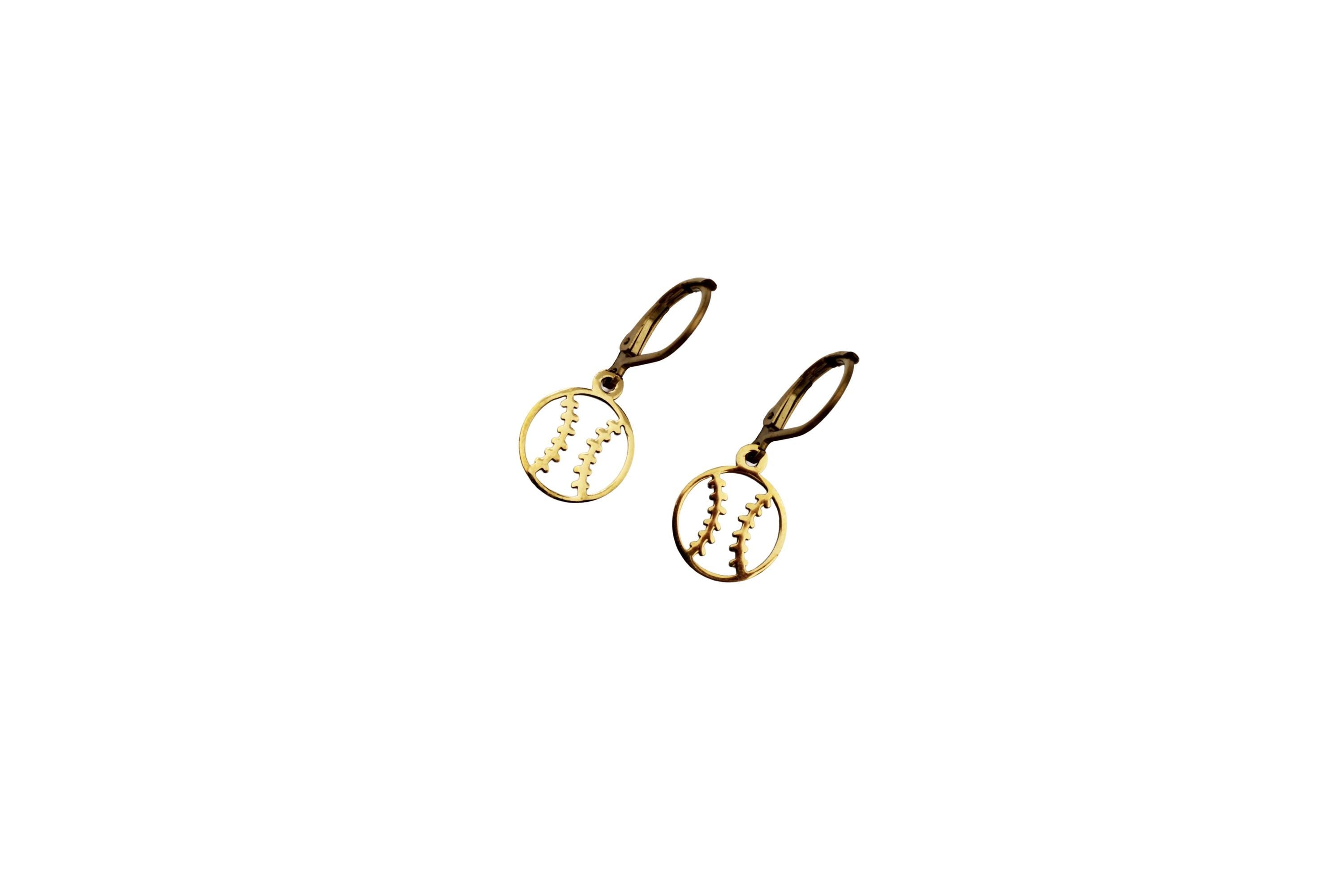 Dainty Baseball Softball Earrings