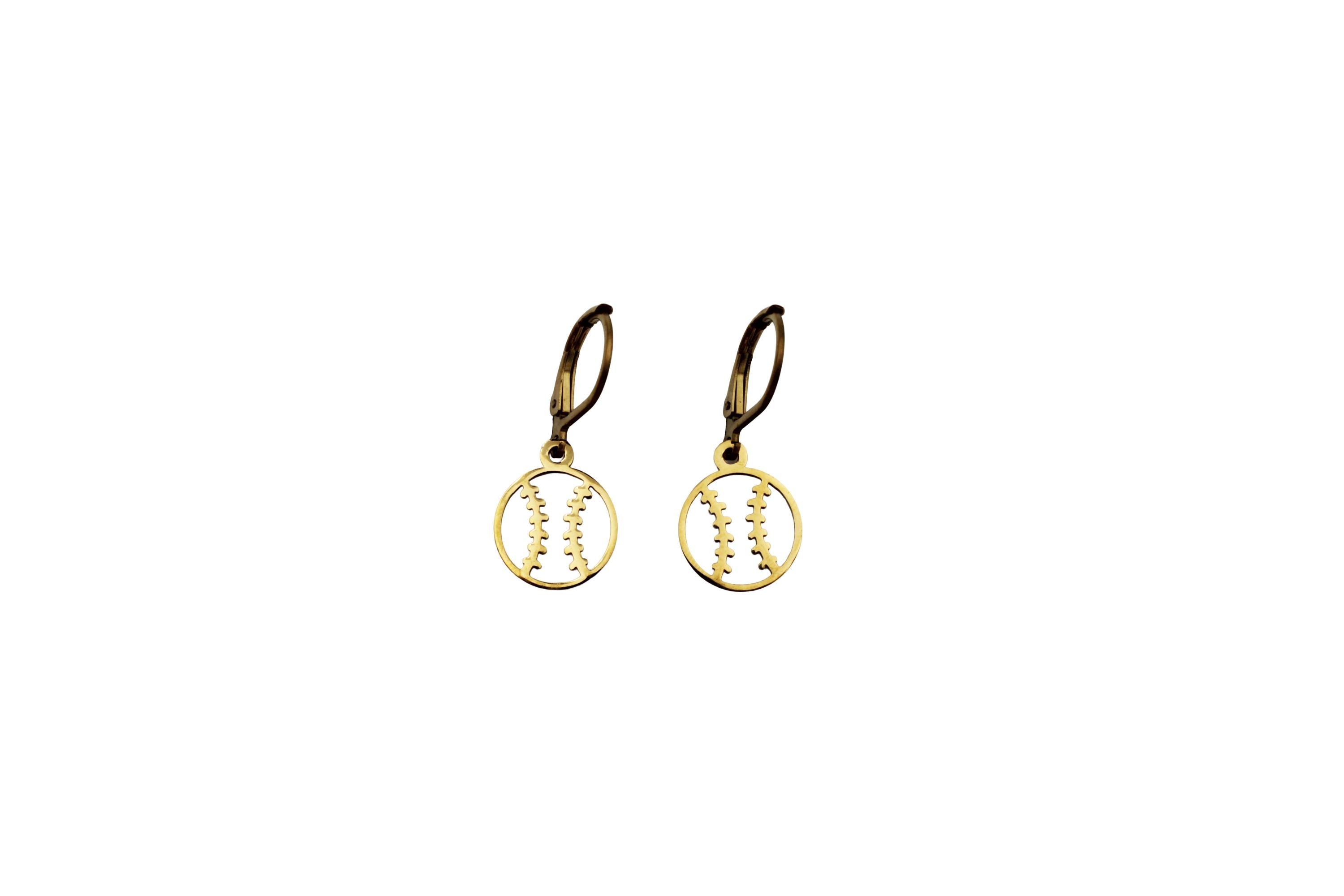 Dainty Baseball Softball Earrings