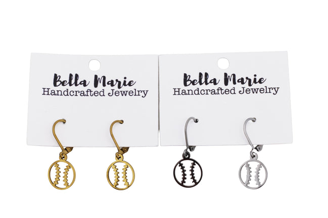 Dainty Baseball Softball Earrings