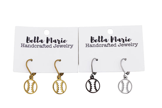 Dainty Baseball Softball Earrings