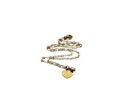N Heart Lock Charm Necklace