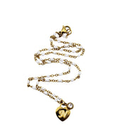 N Heart Lock Charm Necklace
