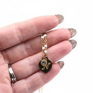 N Heart Lock Charm Necklace