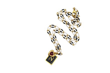 Load image into Gallery viewer, Black Enamel N Charm Necklace
