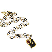 Black Enamel N Charm Necklace