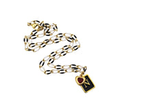 Load image into Gallery viewer, Black Enamel N Charm Necklace
