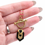 Black & Pink Heart Necklace