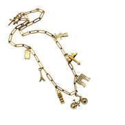 Gold Travel Multi Charm Necklace