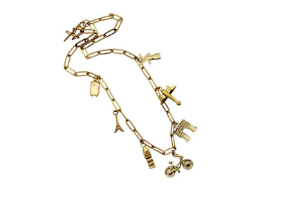 Gold Travel Multi Charm Necklace