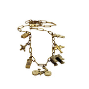 Gold Travel Multi Charm Necklace