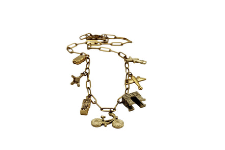Gold Travel Multi Charm Necklace