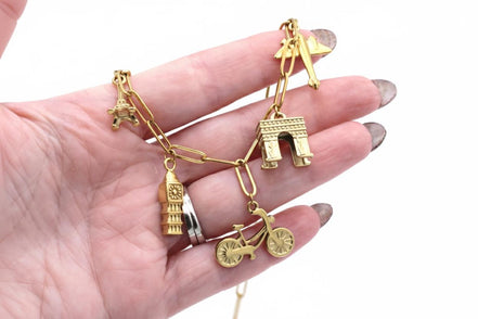 Gold Travel Multi Charm Necklace