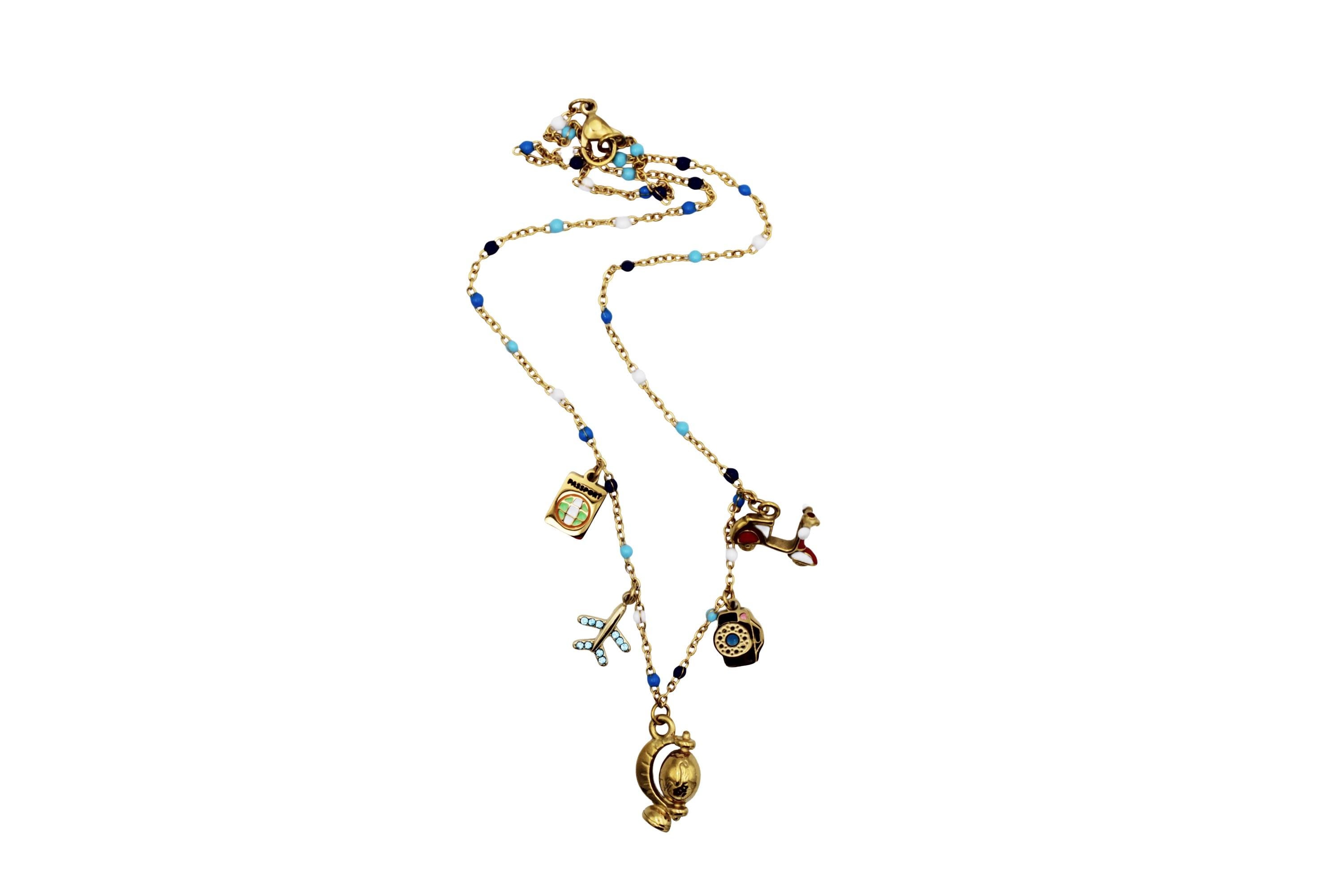 Colorful Travel Multi Charm Necklace