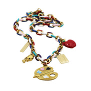 Colorful Teacher Multi Charm Necklace